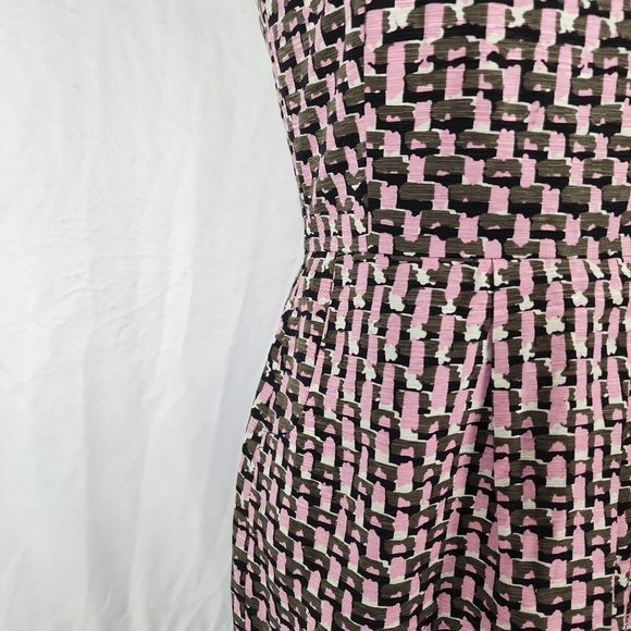 NWT Banana Republic Petite Abstract Silk Pink Pockets Dress Strapless, 4P - Picture 2 of 16
